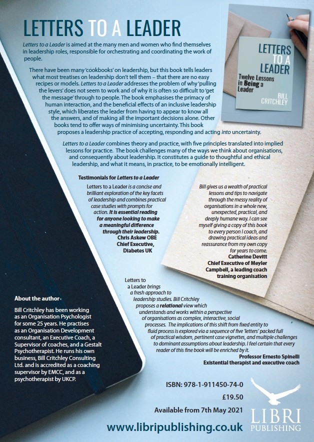Letters to a leader Bill Critchley books